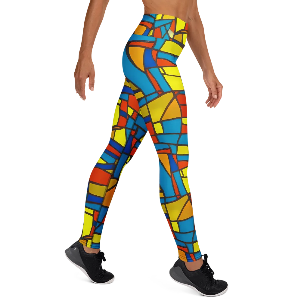 Mondrian Mesh on Yoga Leggings — Right