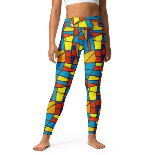Mondrian Mesh on a Yoga Leggings