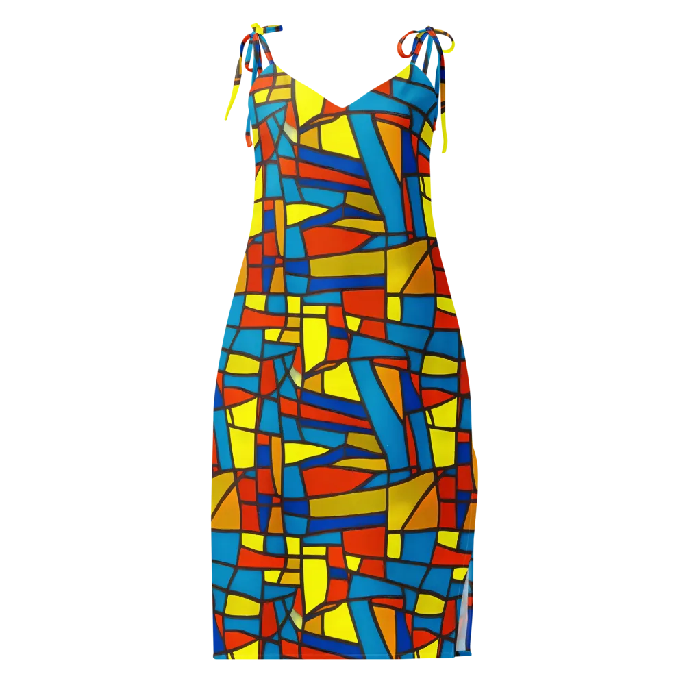 Mondrian Mesh on Slip Dress — Front