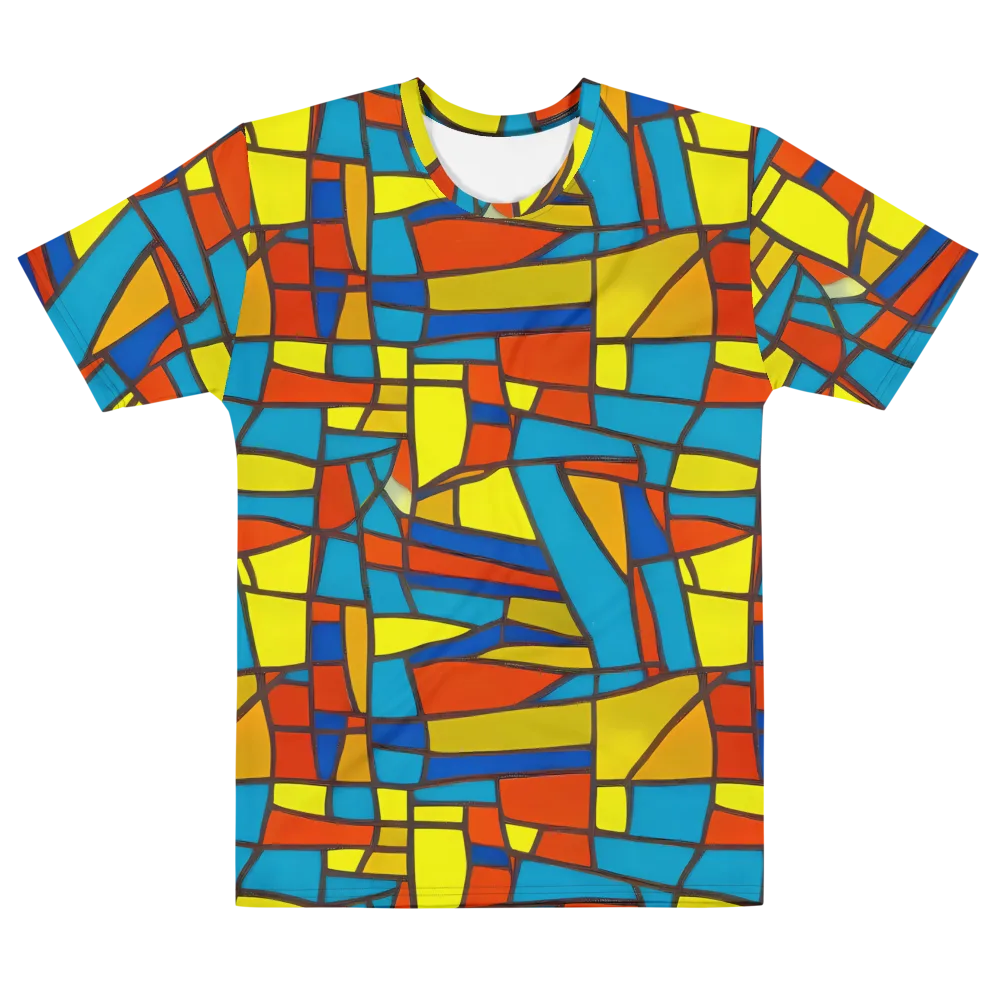 Mondrian Mesh on Men's Cotton Crew Neck T-Shirt — Front