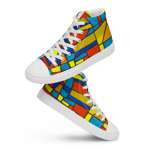 Mondrian Mesh on a Women's High Top Canvas Shoes