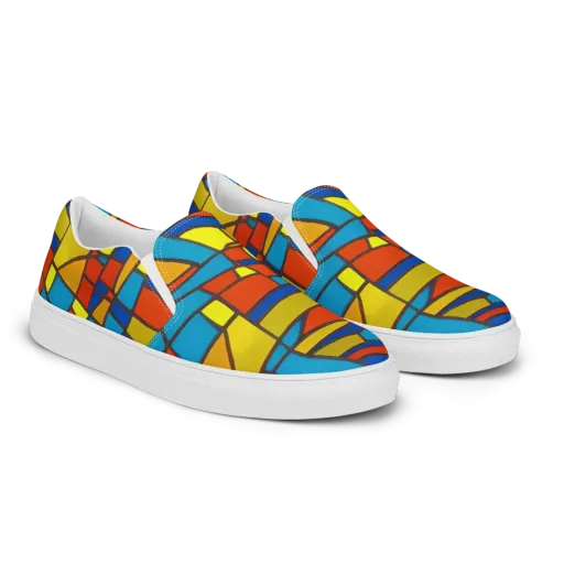 Mondrian Mesh on a Men's Slip-On Canvas Shoes