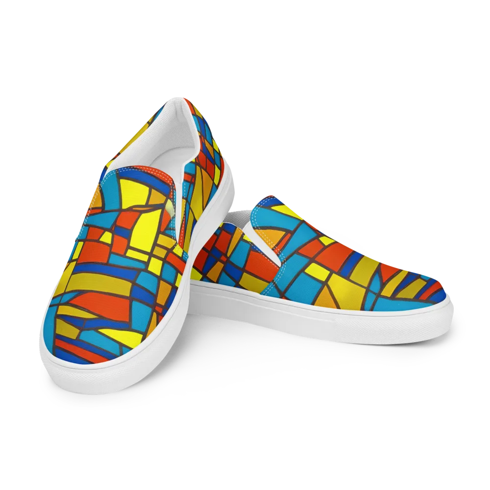Mondrian Mesh on Men's Slip-On Canvas Shoes — Left Front