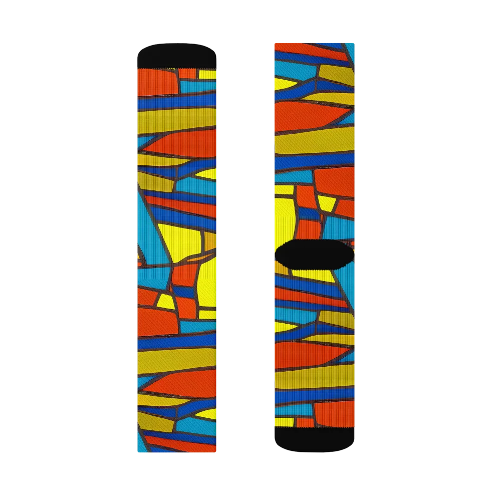 Mondrian Mesh on Socks — Left Sock