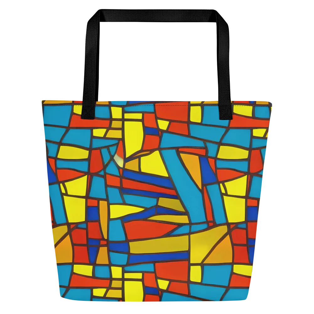 Mondrian Mesh on Large Tote Bag W/ Pocket — Front