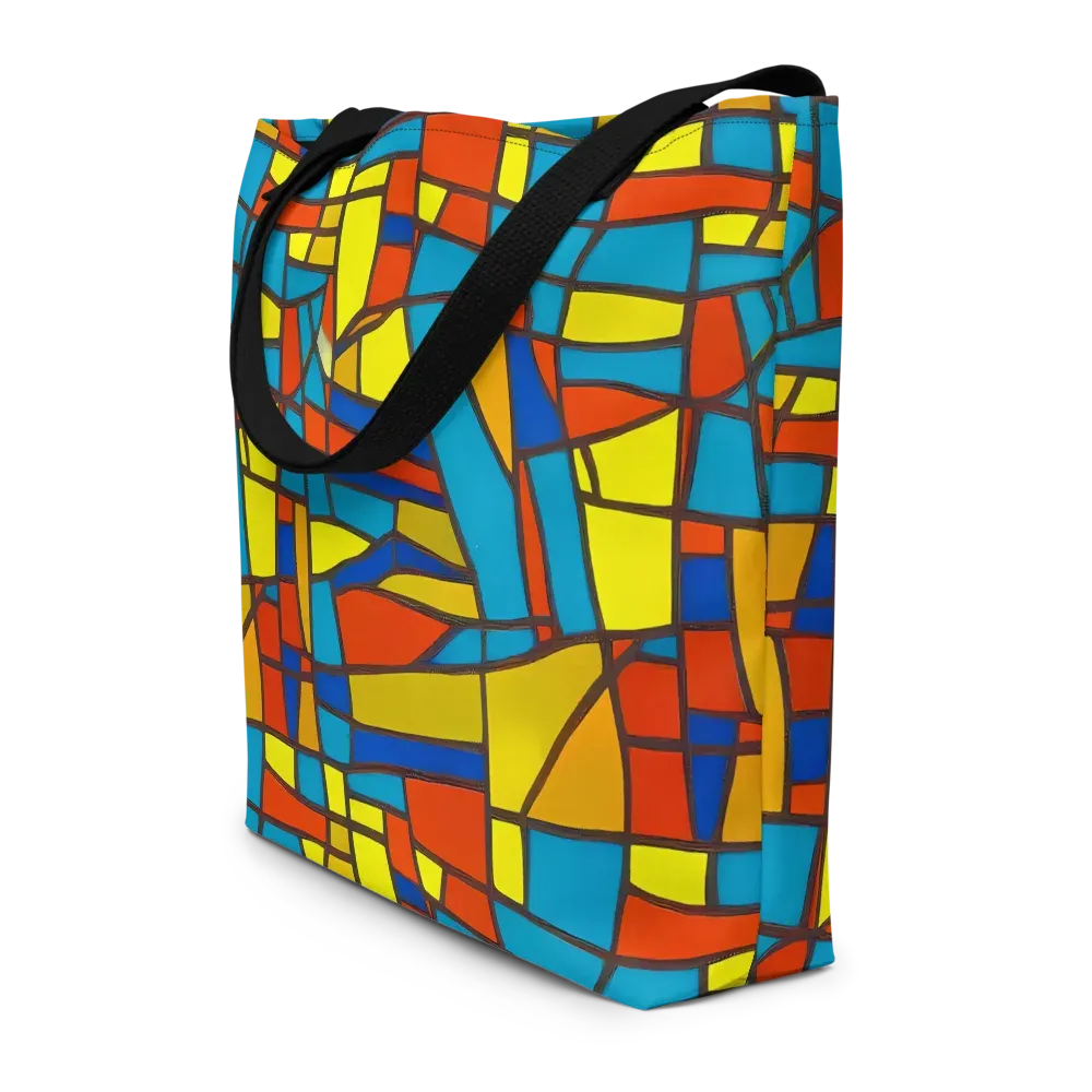 Mondrian Mesh on Large Tote Bag W/ Pocket — Front