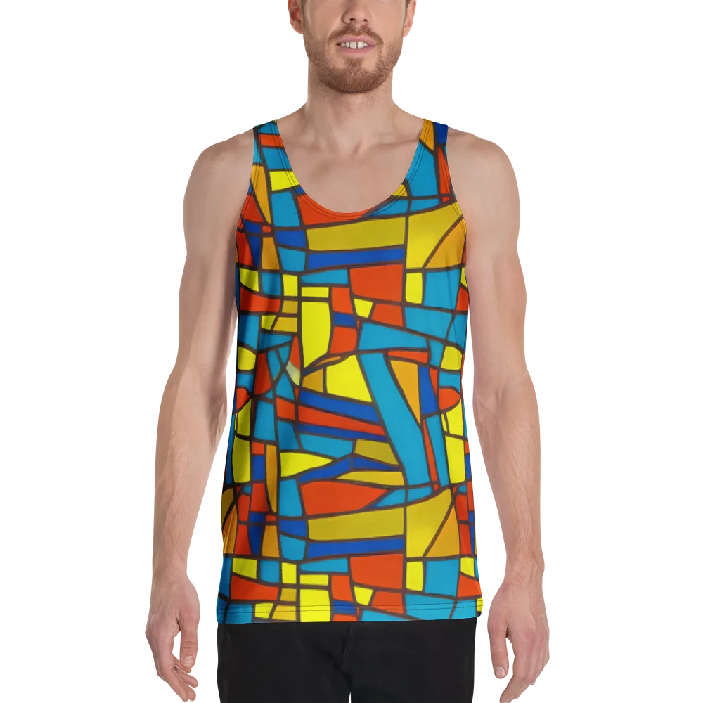 Mondrian Mesh on Men's Tank Top — Front