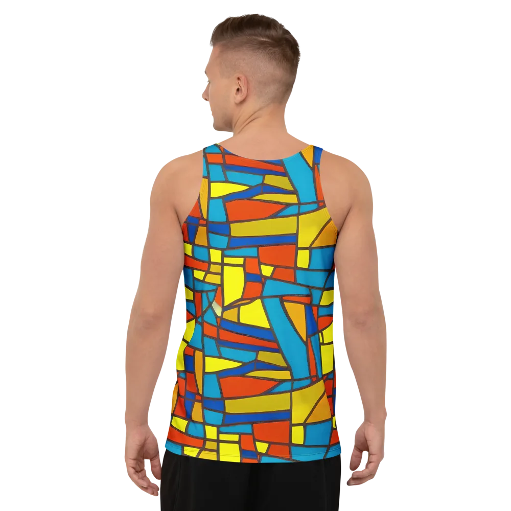 Mondrian Mesh on Men's Tank Top — Back
