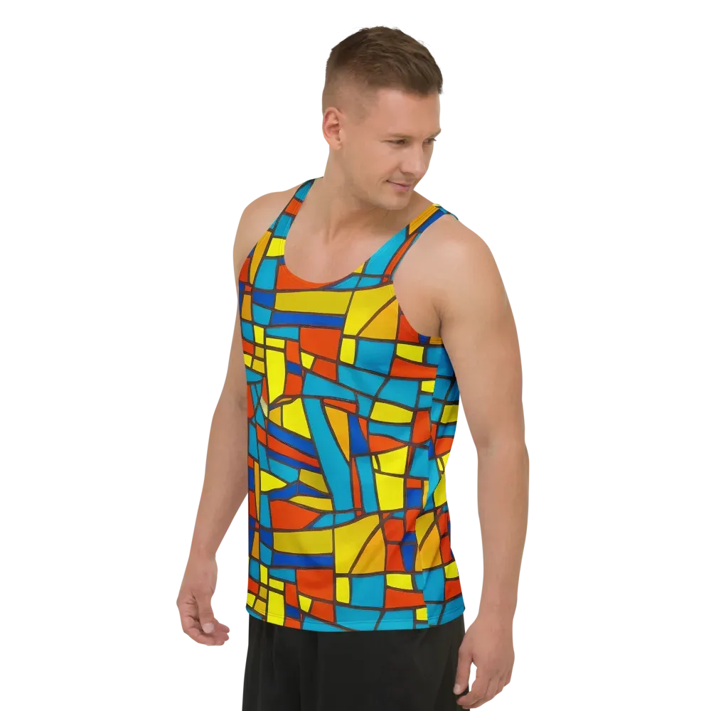 Mondrian Mesh on Men's Tank Top — Left Front