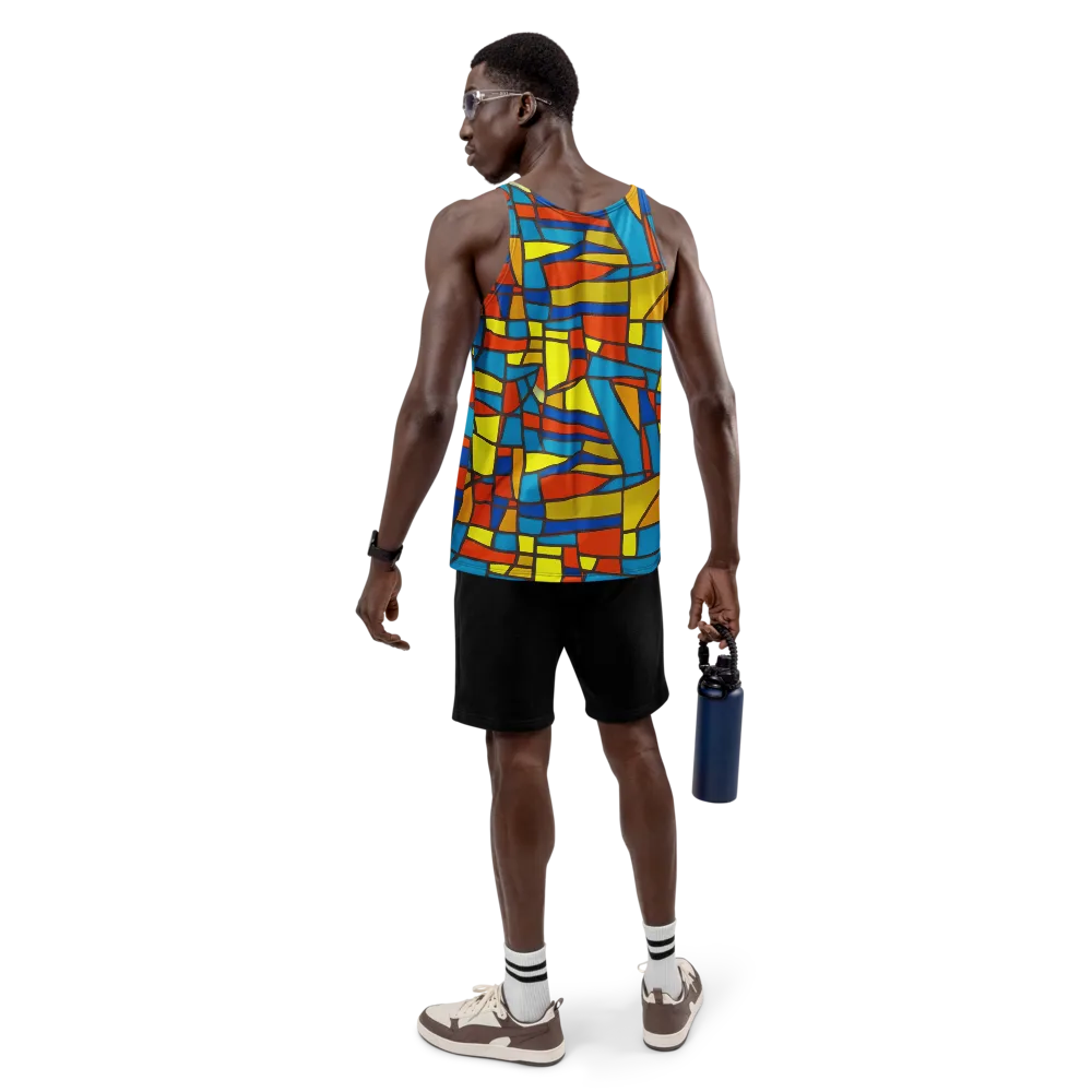 Mondrian Mesh on Men's Tank Top — Back