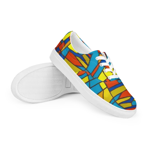 Mondrian Mesh on a Men's Lace-Up Canvas Shoes