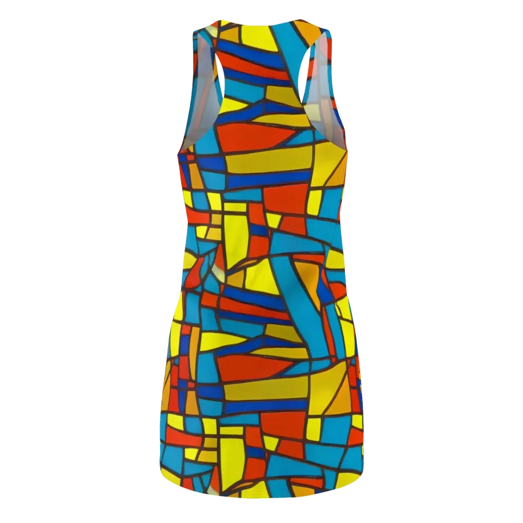 Mondrian Mesh on Racerback Dress — Back