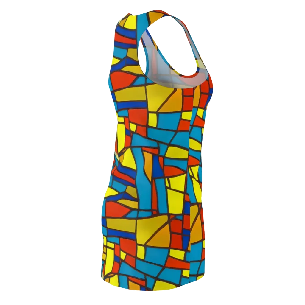 Mondrian Mesh on Racerback Dress — Back Side