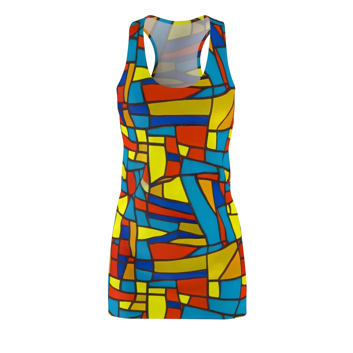 Mondrian Mesh on Racerback Dress — Front