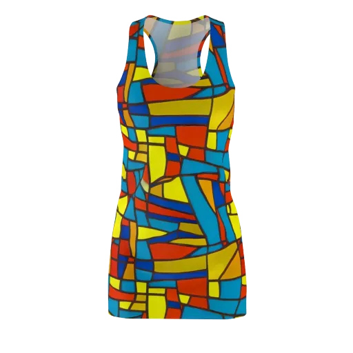 Mondrian Mesh on a Racerback Dress