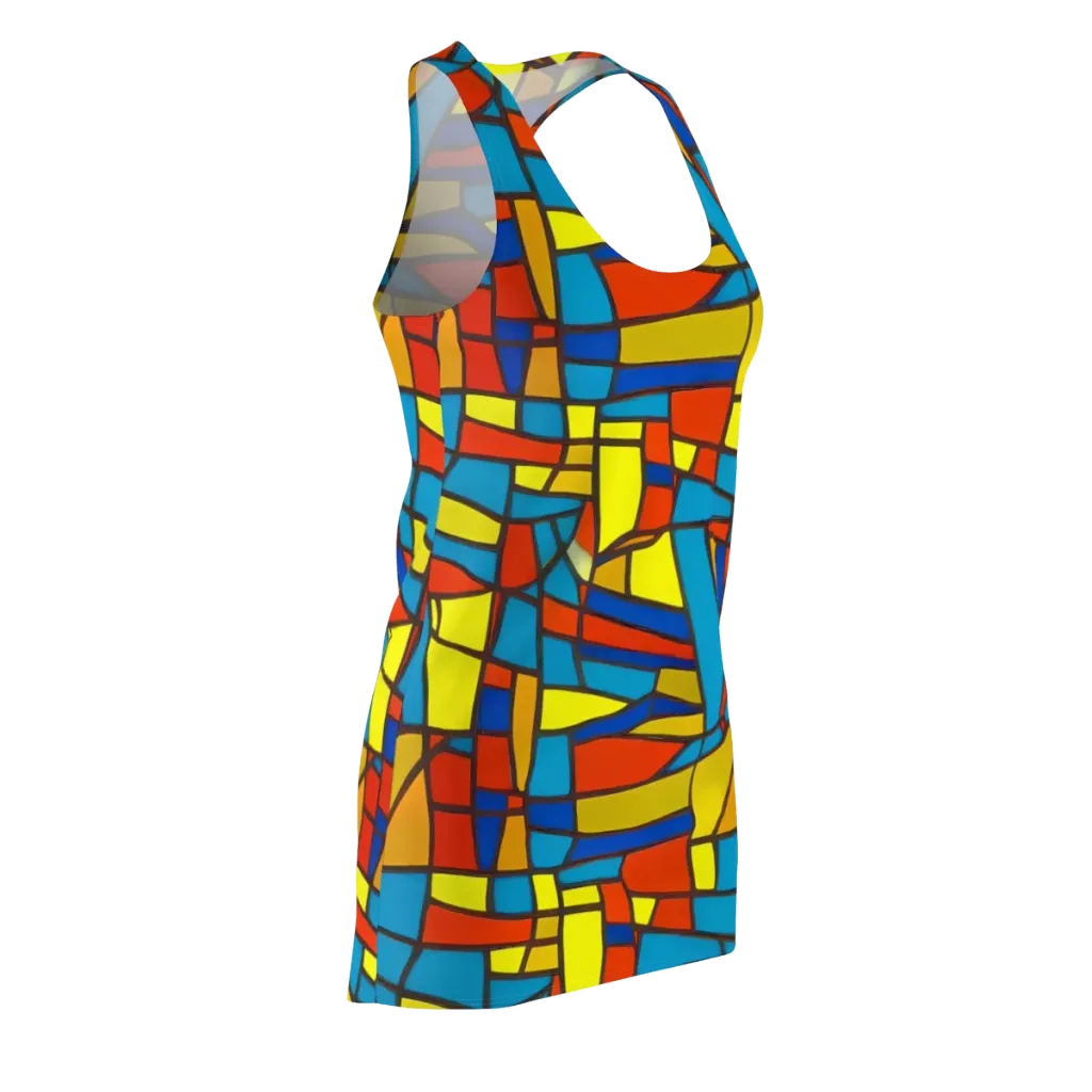 Mondrian Mesh on Racerback Dress — Front Side