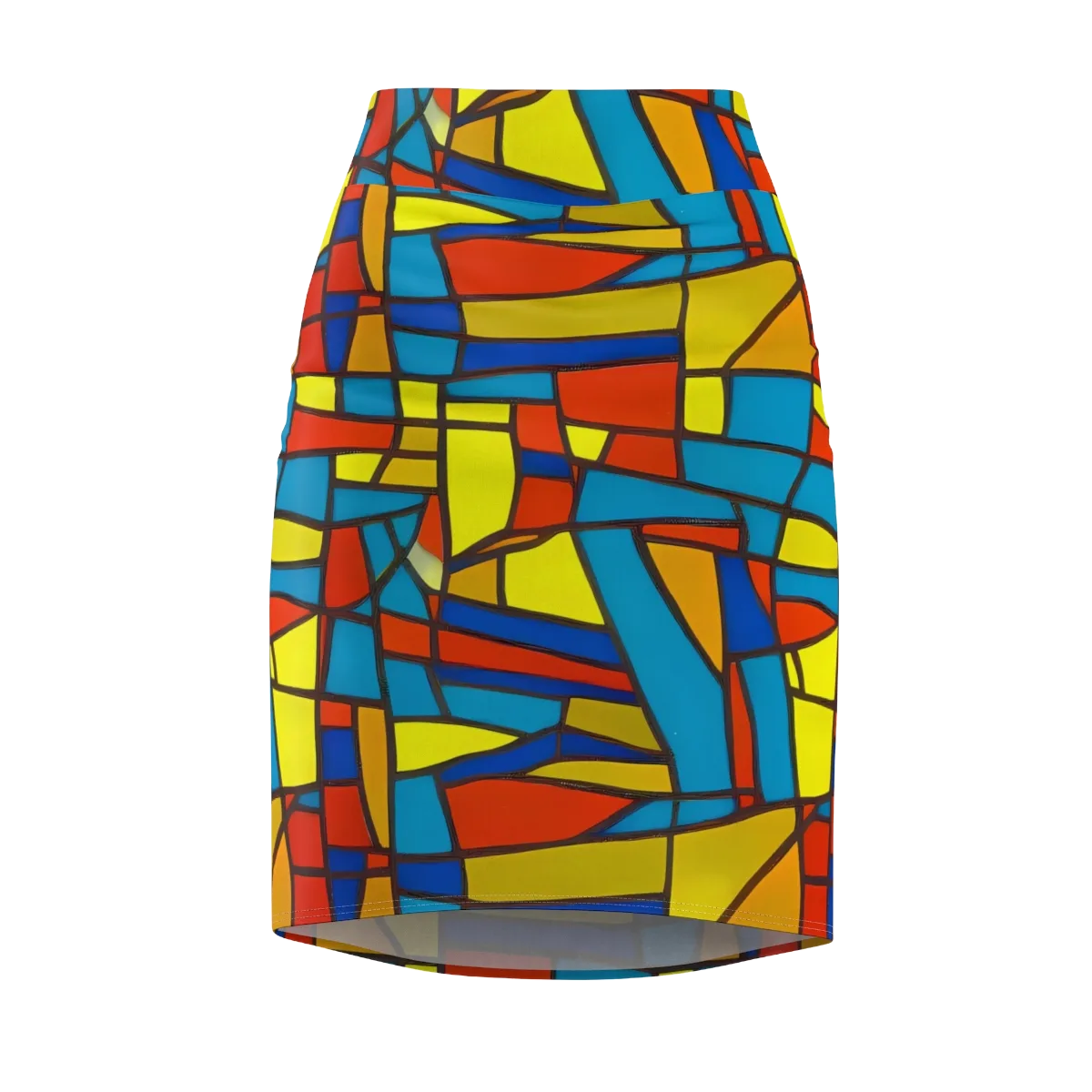Mondrian Mesh on Pencil Skirt — Front