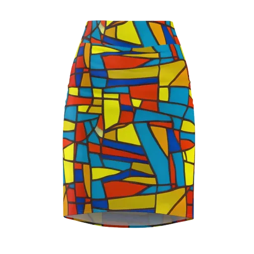 Mondrian Mesh on a Pencil Skirt