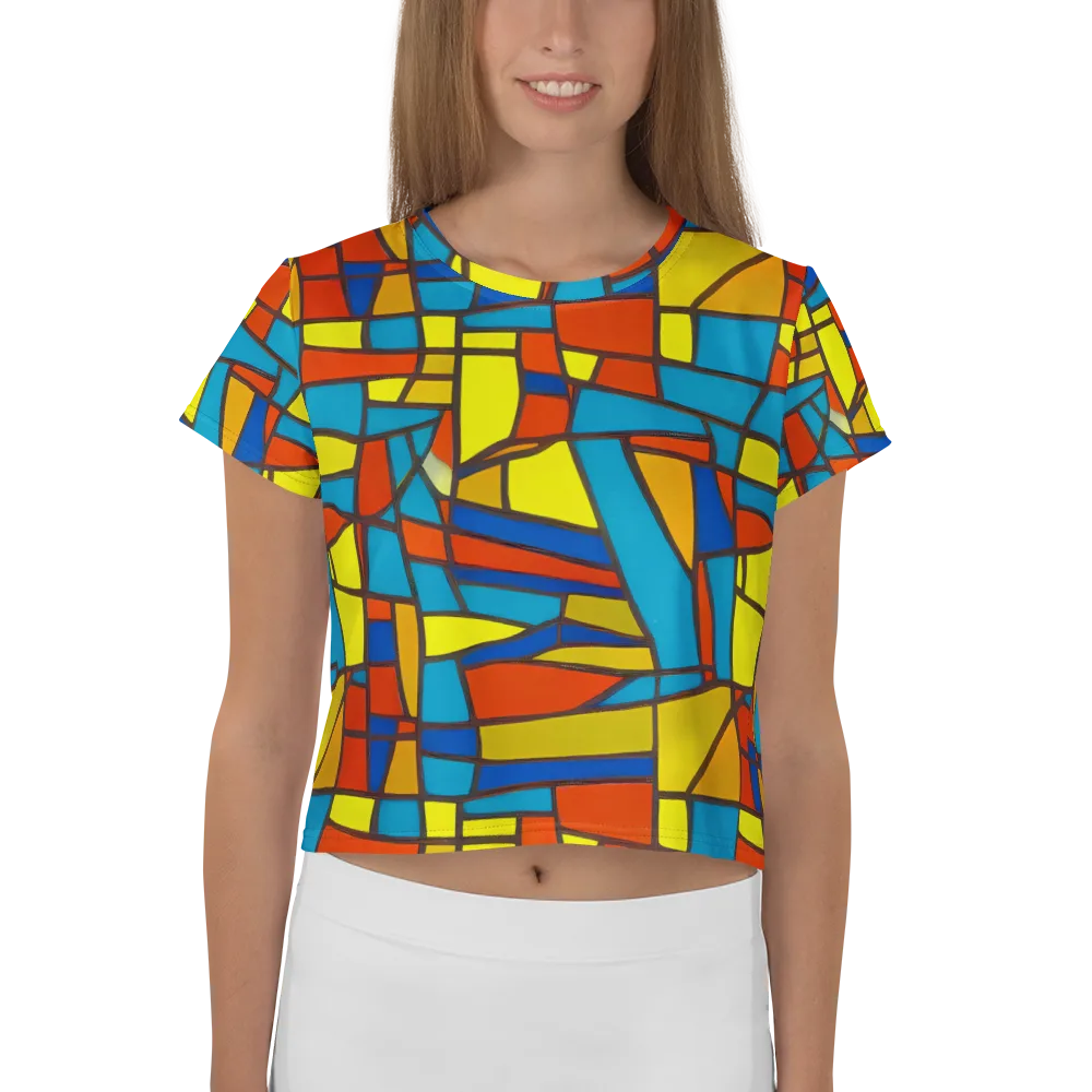 Mondrian Mesh on Crop Tee — Front