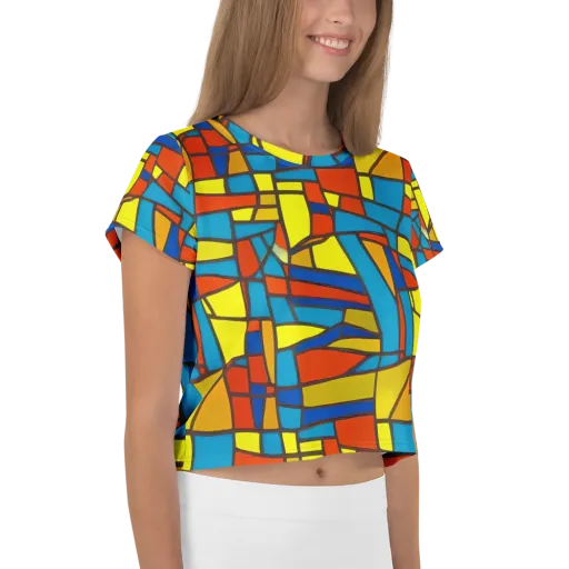 Mondrian Mesh on a Crop Tee
