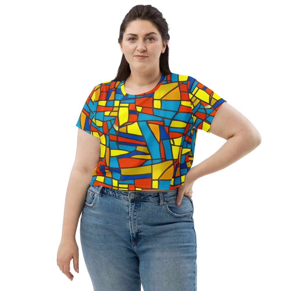 Mondrian Mesh on Crop Tee — Front
