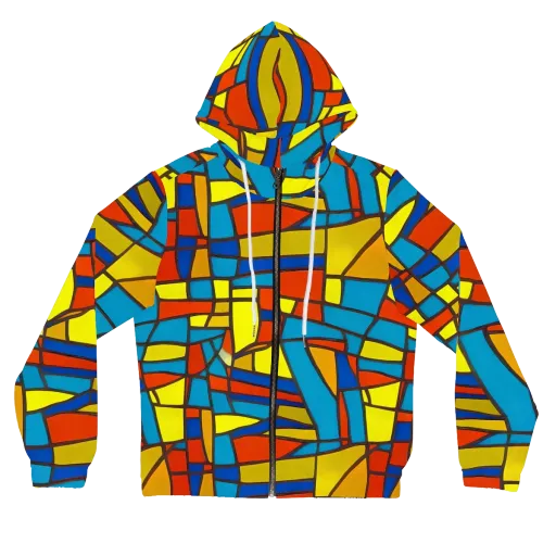 Mondrian Mesh on a Women's Full-Zip Hoodie