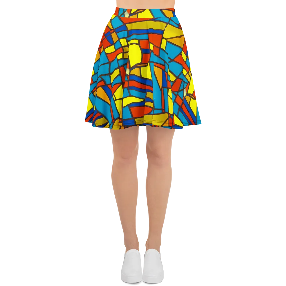 Mondrian Mesh on Skater Skirt — Front
