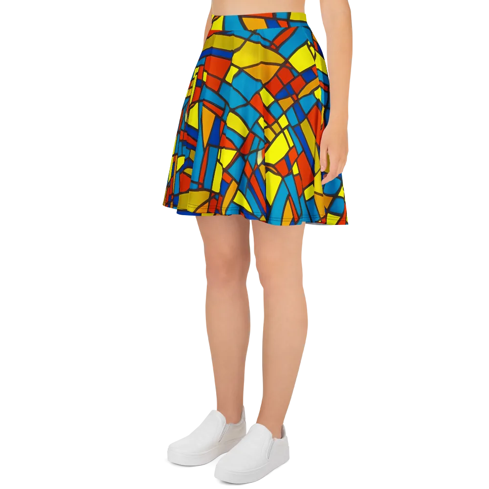 Mondrian Mesh on Skater Skirt — Left