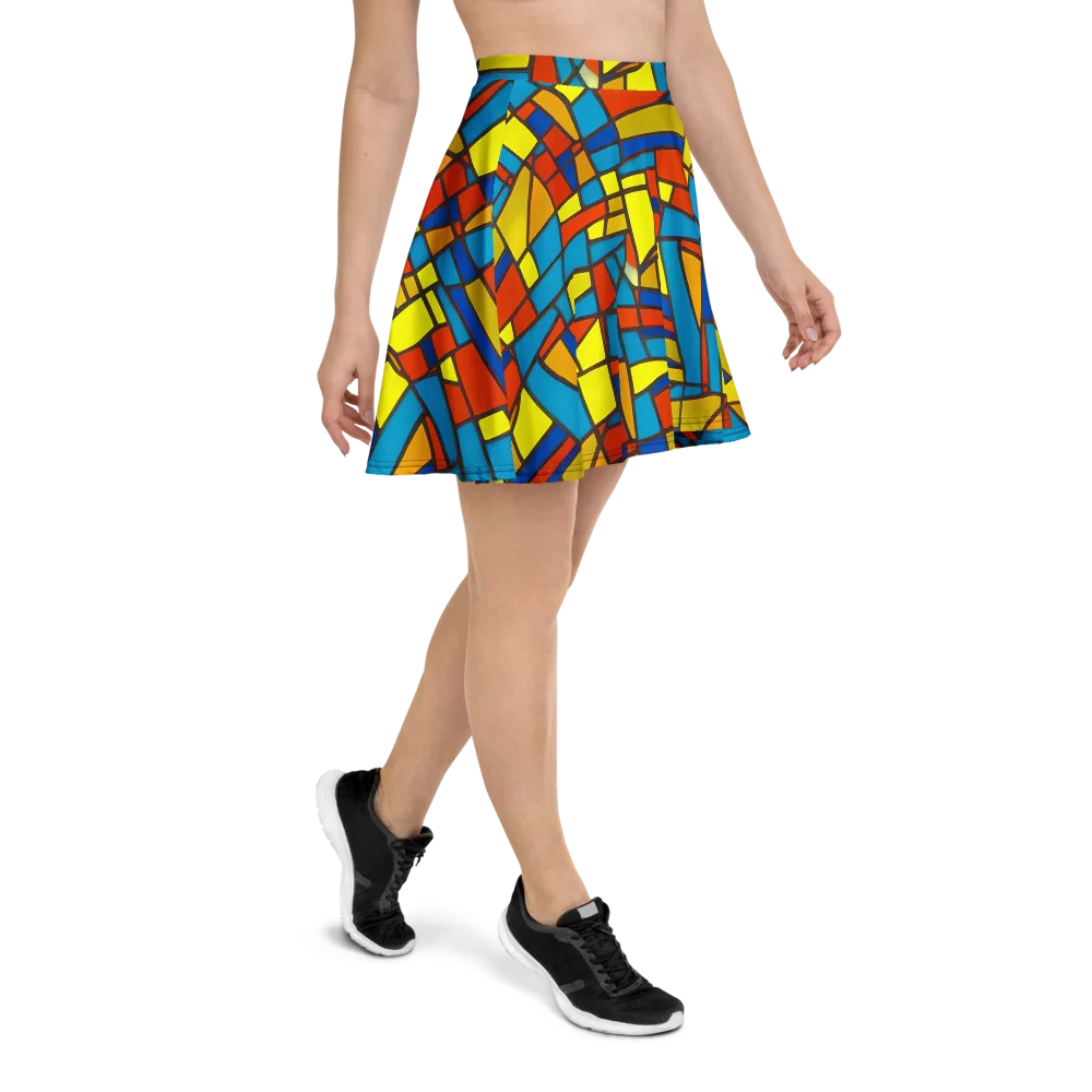 Mondrian Mesh on Skater Skirt — Right