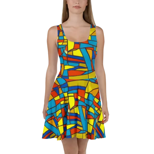 Mondrian Mesh on a Skater Dress