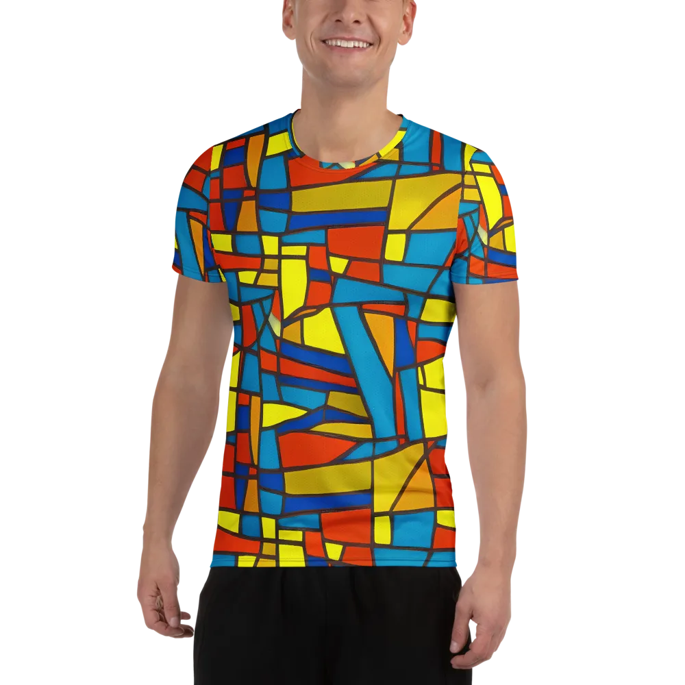 Mondrian Mesh on Men's Athletic T-Shirt — Front