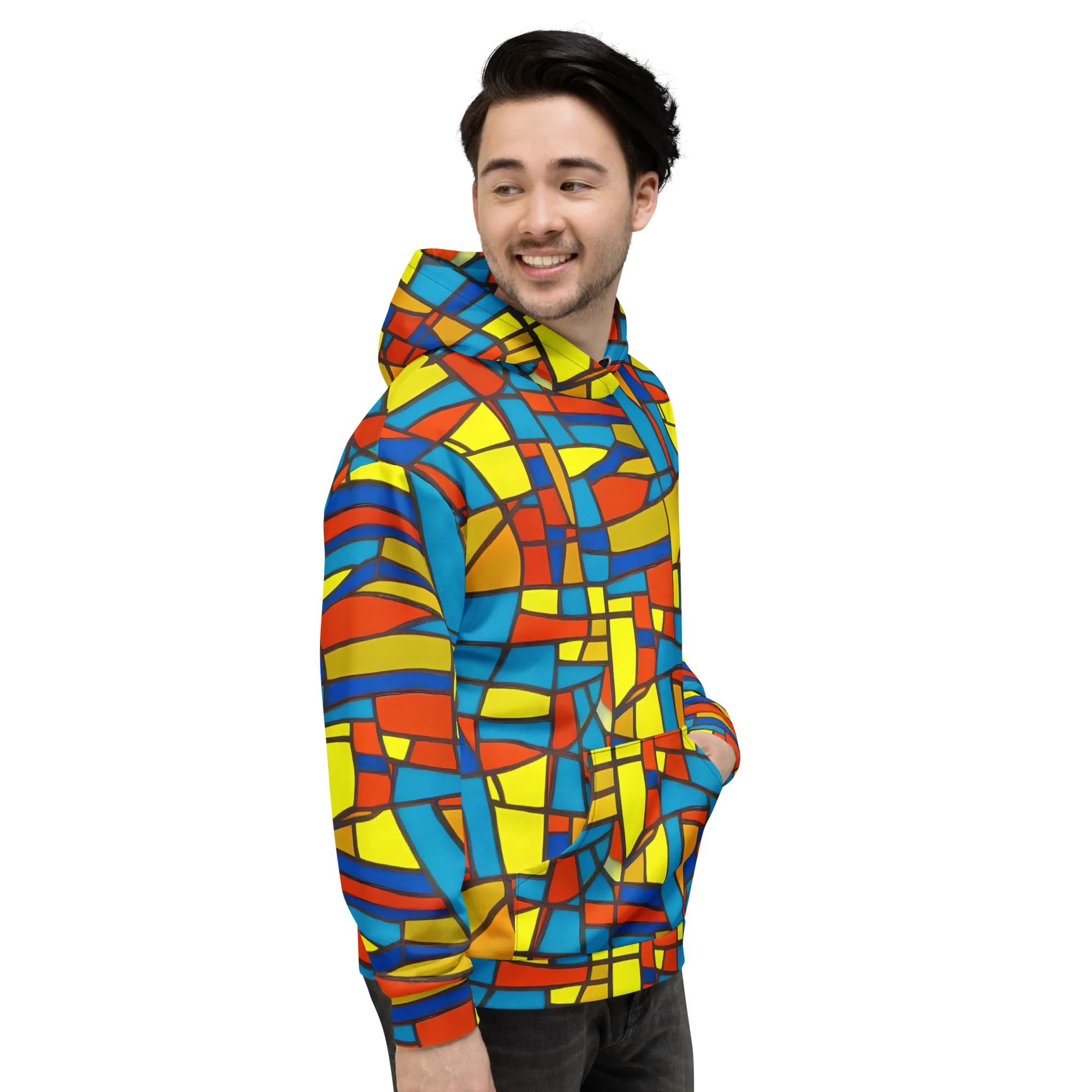Mondrian Mesh on Hoodie — Right