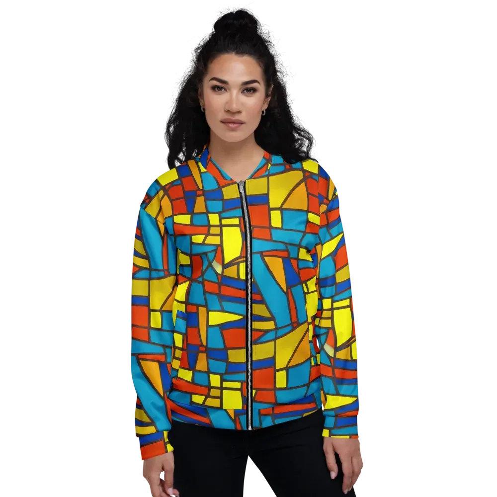 Mondrian Mesh on Bomber Jacket — Front