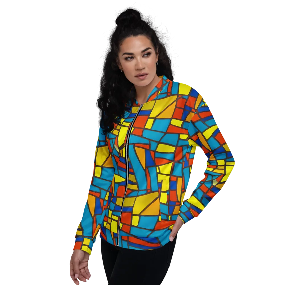 Mondrian Mesh on Bomber Jacket — Left