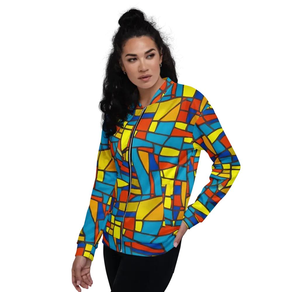 Mondrian Mesh on Bomber Jacket — Left