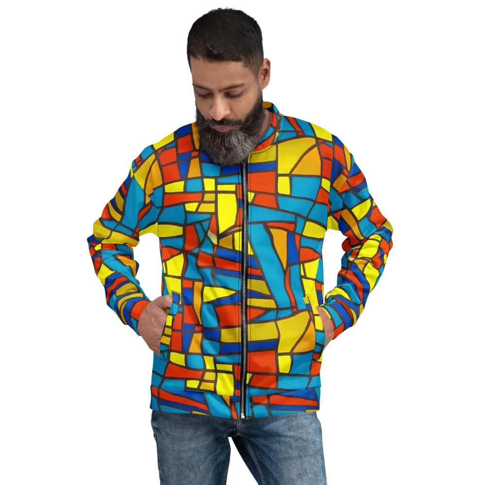 Mondrian Mesh on Bomber Jacket — Front