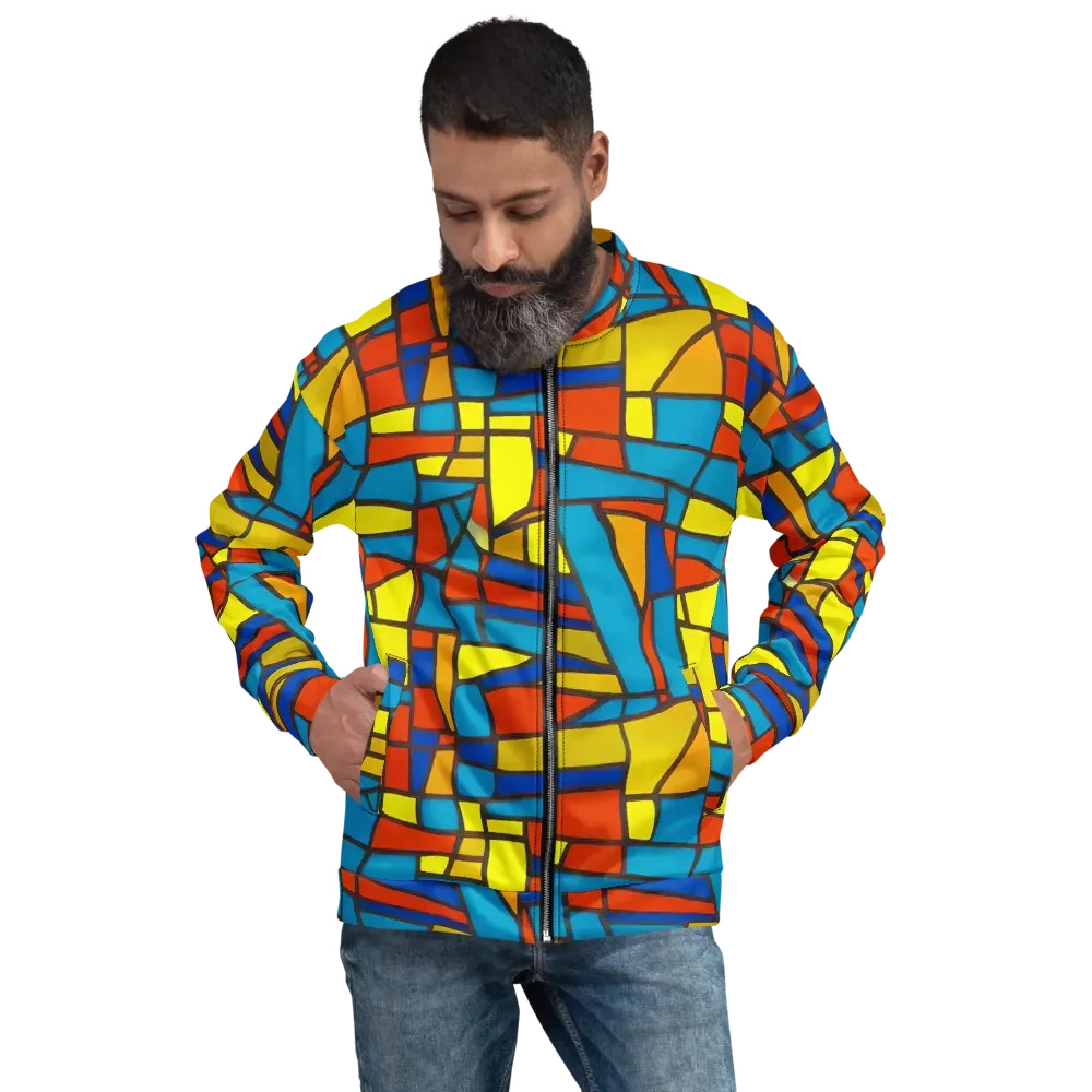 Mondrian Mesh on Bomber Jacket — Front