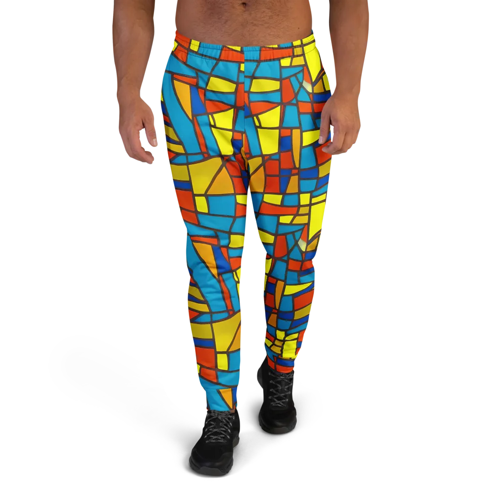 Mondrian Mesh on Men's Joggers — Front