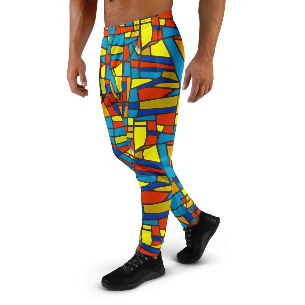 Mondrian Mesh on Men's Joggers — Left