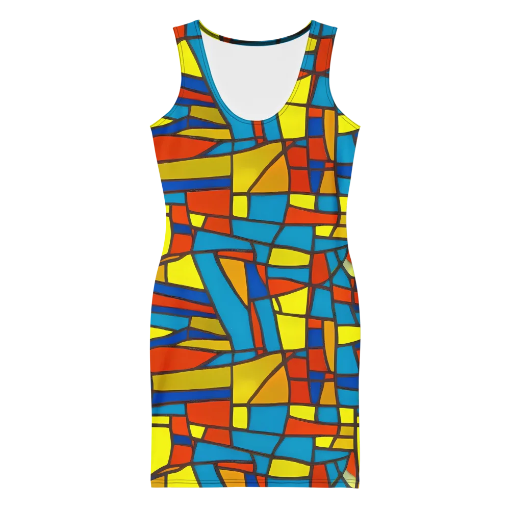 Mondrian Mesh on Bodycon Dress — Front