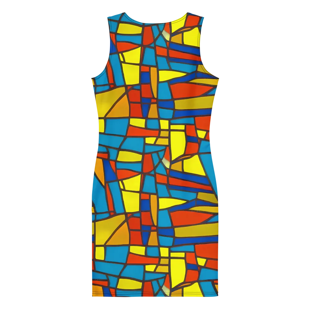 Mondrian Mesh on Bodycon Dress — Back