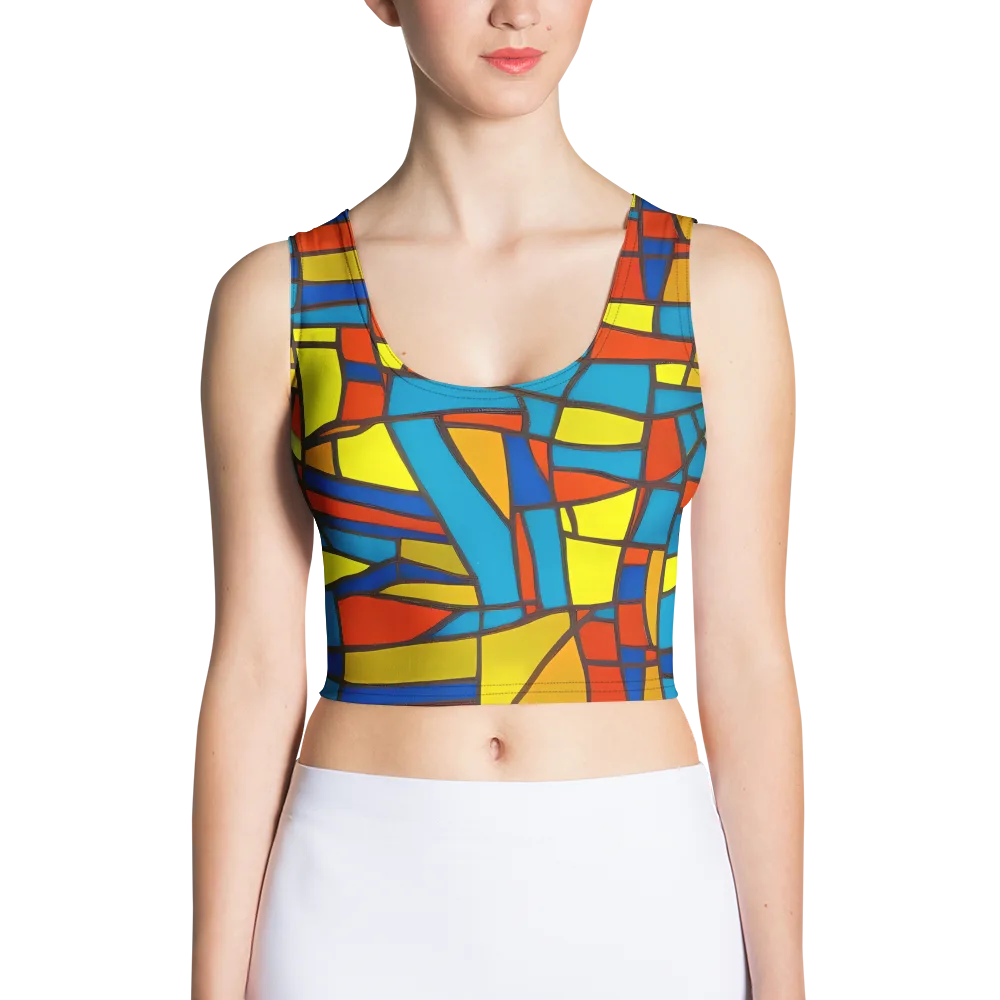 Mondrian Mesh on Crop Top — Front