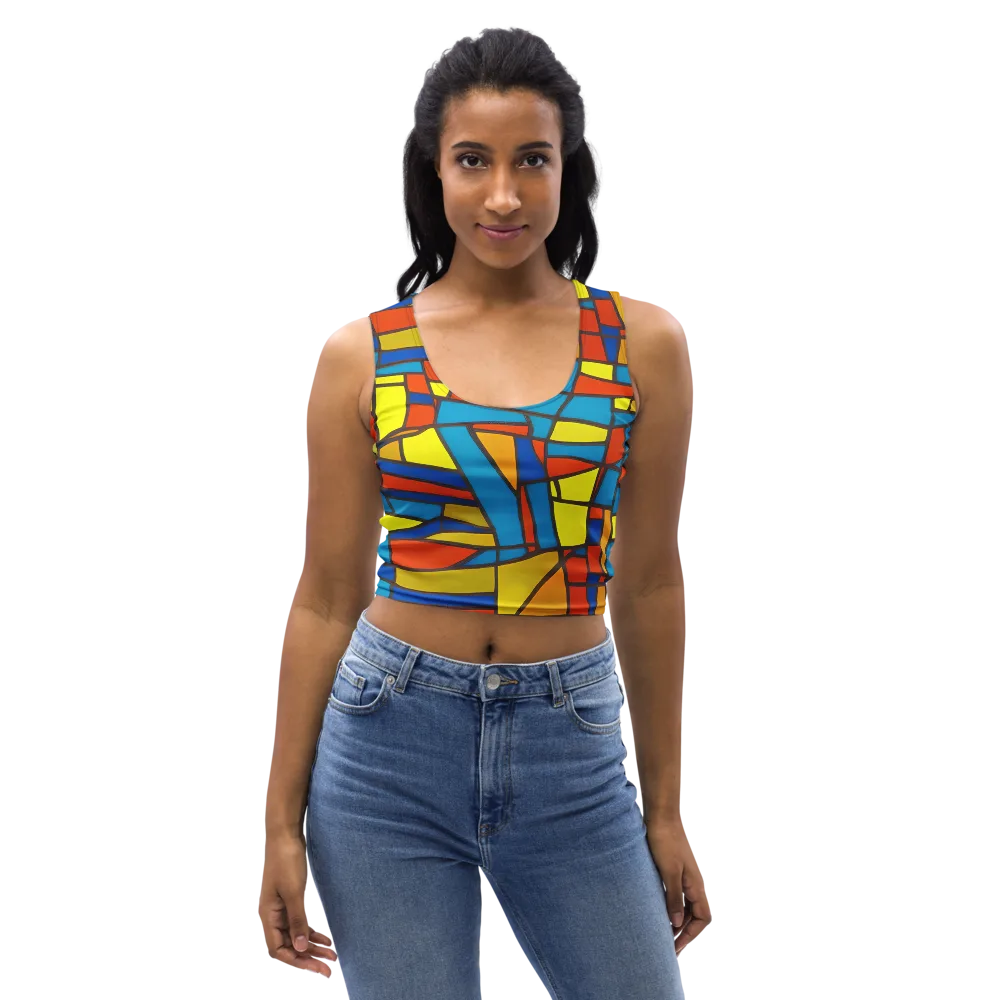 Mondrian Mesh on Crop Top — Front