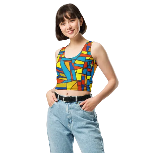 Mondrian Mesh on a Crop Top