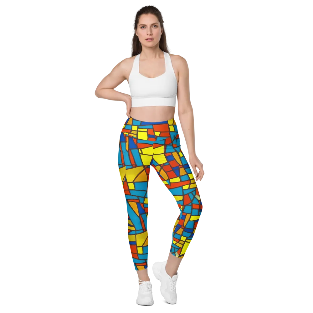 Mondrian Mesh on Leggings with Pockets — Front