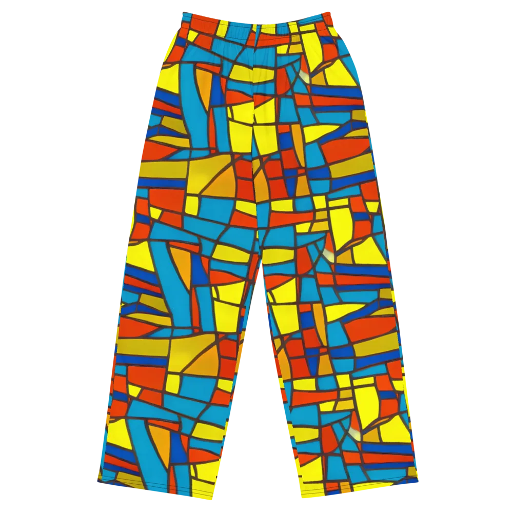 Mondrian Mesh on Wide-Leg Pants — Front