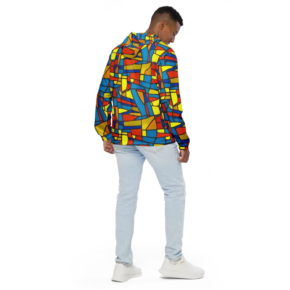 Mondrian Mesh on Men's Windbreaker — Back