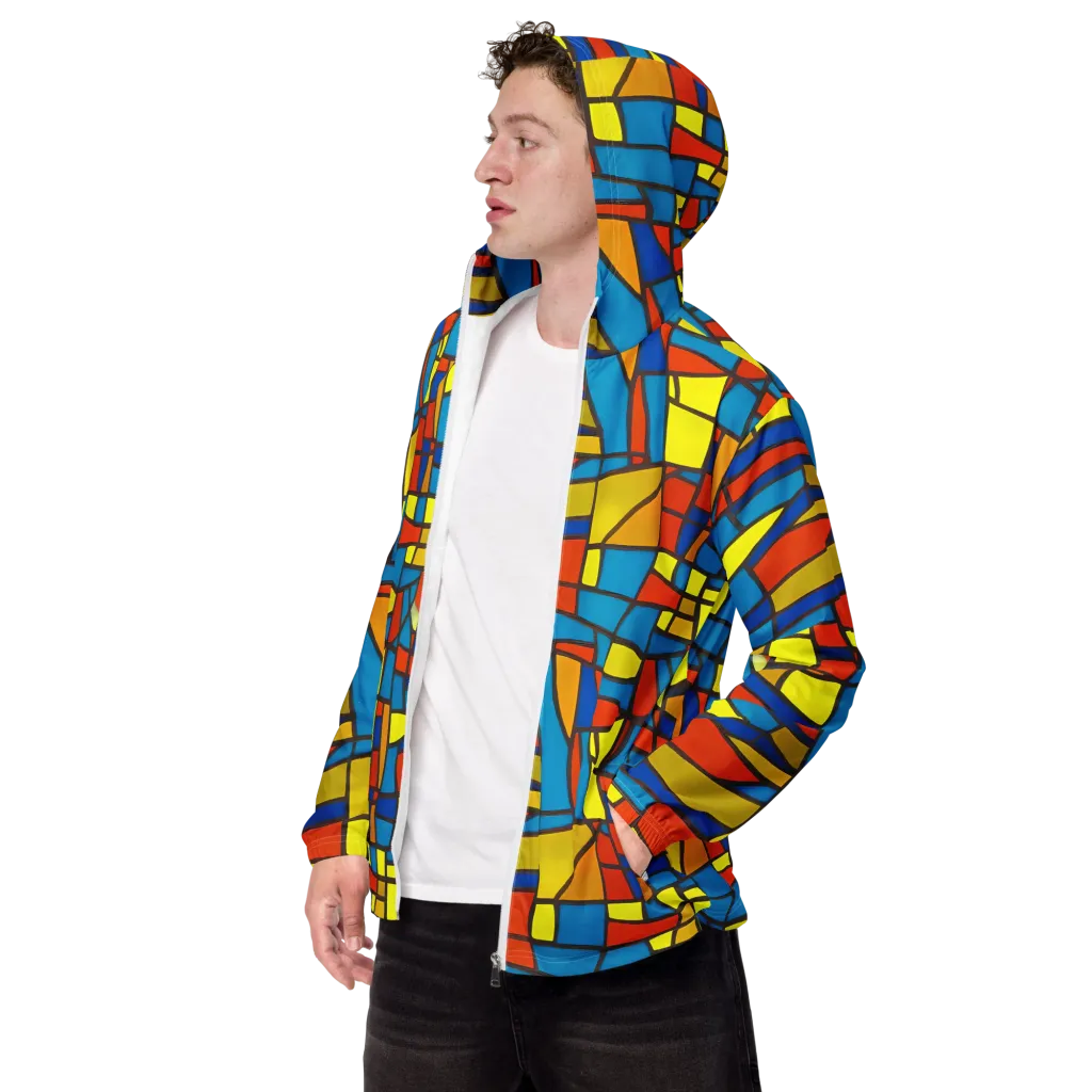Mondrian Mesh on Men's Windbreaker — Left Front