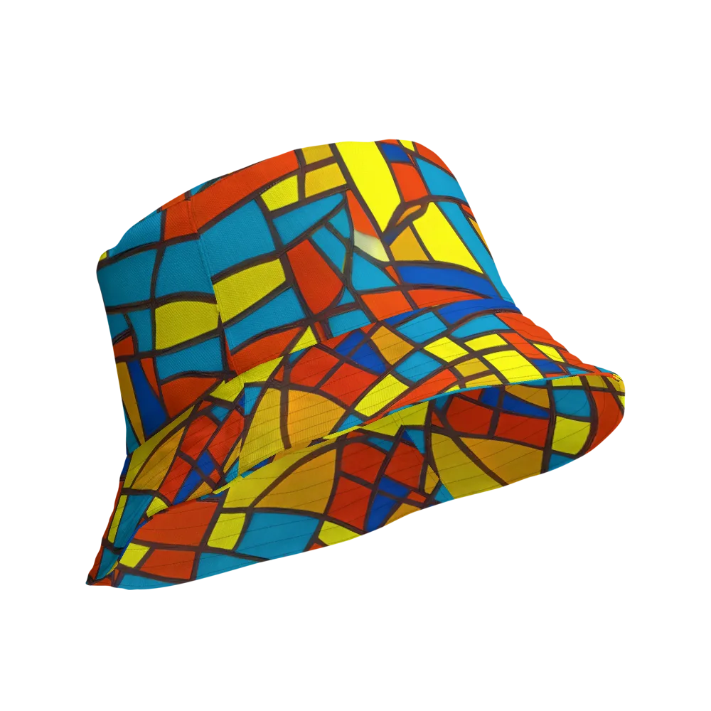 Mondrian Mesh on Reversible Bucket Hat — Product details Outside