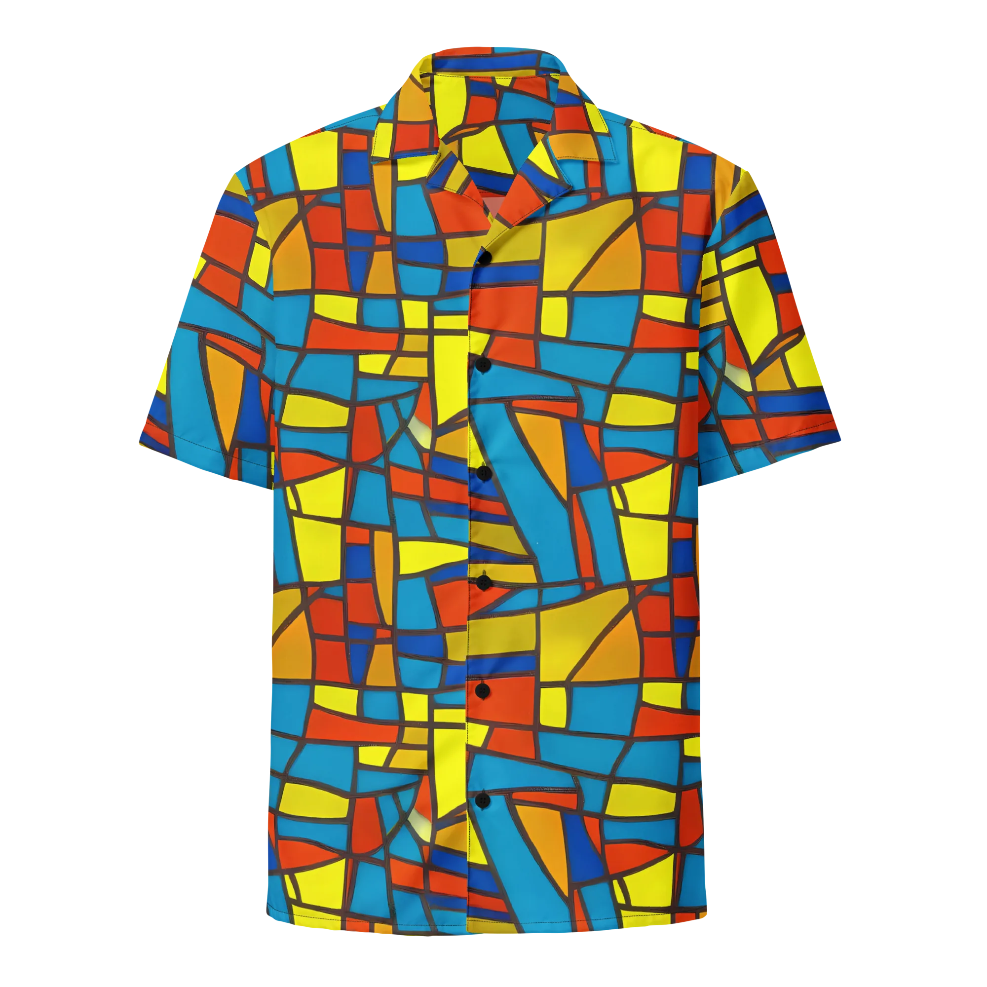 Mondrian Mesh on Button Shirt — Front